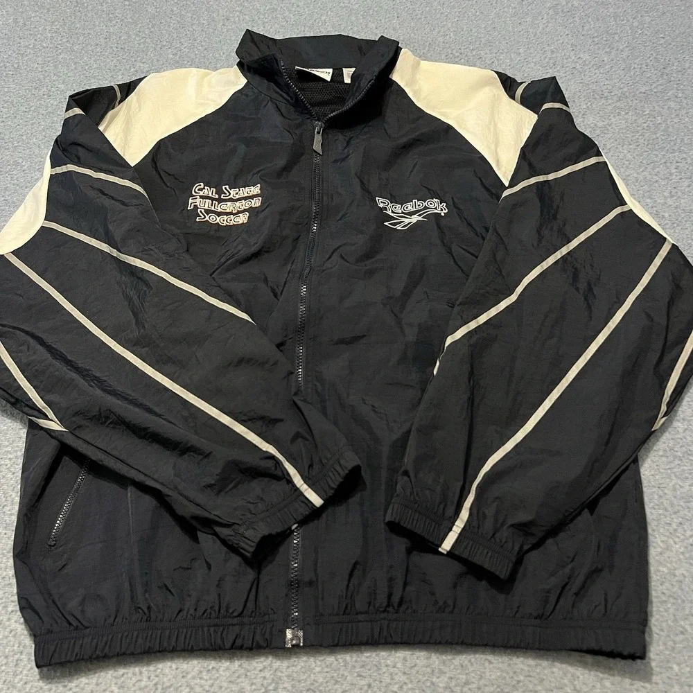 Vintage Reebok Cal State Fullerton Soccer Nylon Men's Windbreaker Jacket Size L